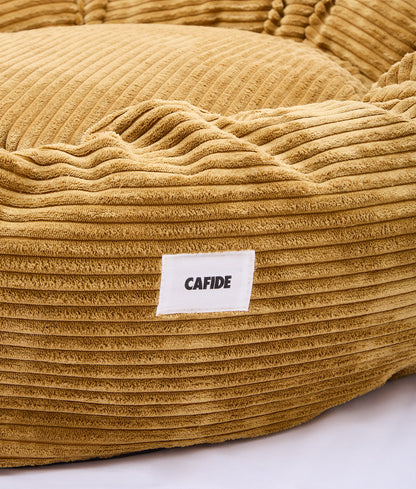 Cafide Cama Donut Para Perro Con Tejido De Pana Naranja. Modelo Nuba. Talla S (60x60x15 Cm)_1