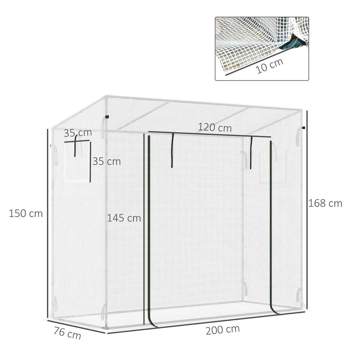 Outsunny Invernadero Pequeño Con Ventanas Para Cultivar Tomates Blanco_2