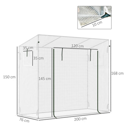 Outsunny Invernadero Pequeño Con Ventanas Para Cultivar Tomates Blanco_2