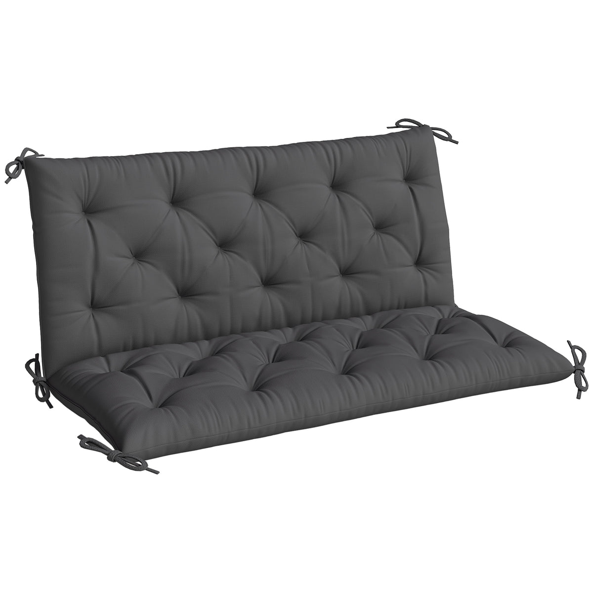 Outsunny Cojín Para Banco Con Respaldo 120x110x12 Cm Negro_0