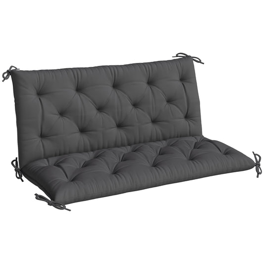Outsunny Cojín Para Banco Con Respaldo 120x110x12 Cm Negro_0