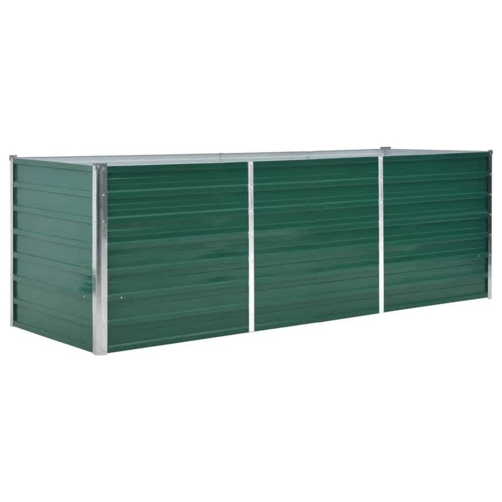 Arriate De Jardín De Acero Galvanizado Verde 240x80x77 Cm_0
