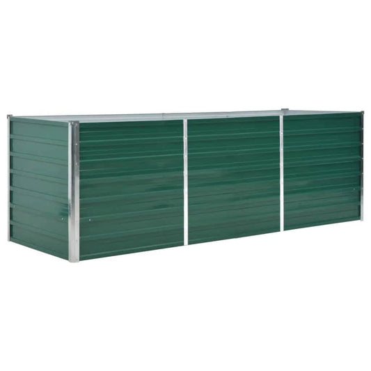 Arriate De Jardín De Acero Galvanizado Verde 240x80x77 Cm_0