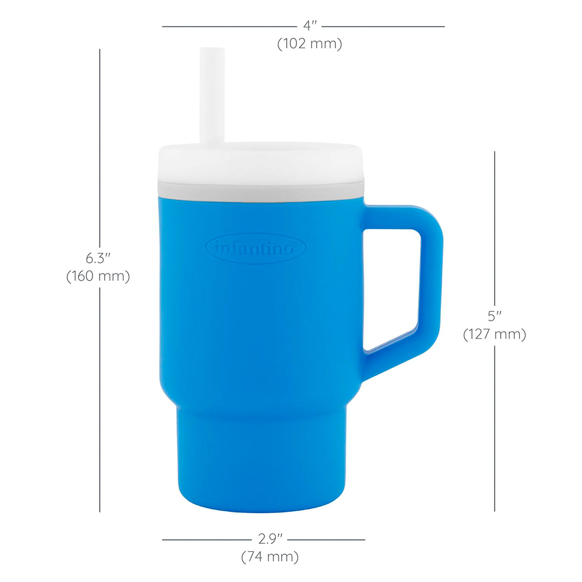 Infantino Mi Primer Vaso, Pajita Resistente Y Asa Para Niños Pequeños, Fácil De Limpiar, 250ml, Ocean_2