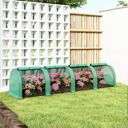 Outsunny Invernadero Con 4 Ventanas Estructura De Acero Y Pe 400x100x80 Cm Verde_4