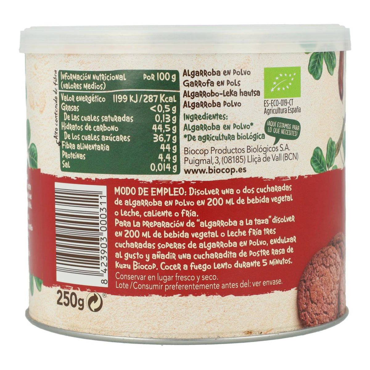 Algarroba en Polvo Bio Biocop 250g