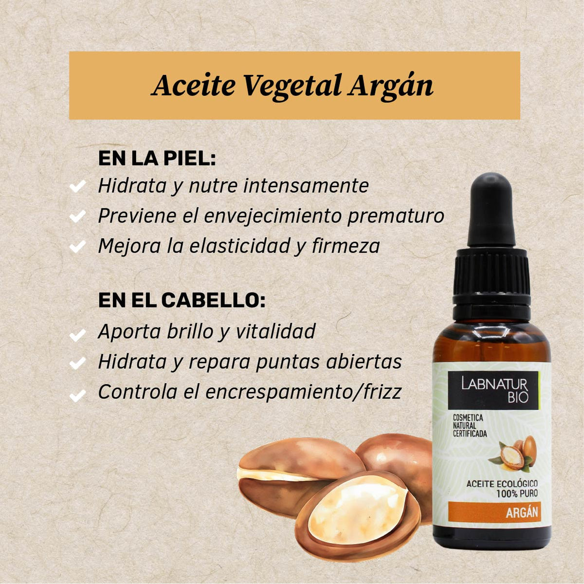 Aceite de Argán 100% Puro Labnatur Bio 30 ml | Nutrición y Antioxidantes | Rostro, Cuerpo, Cabello y Uñas | Vegano_1