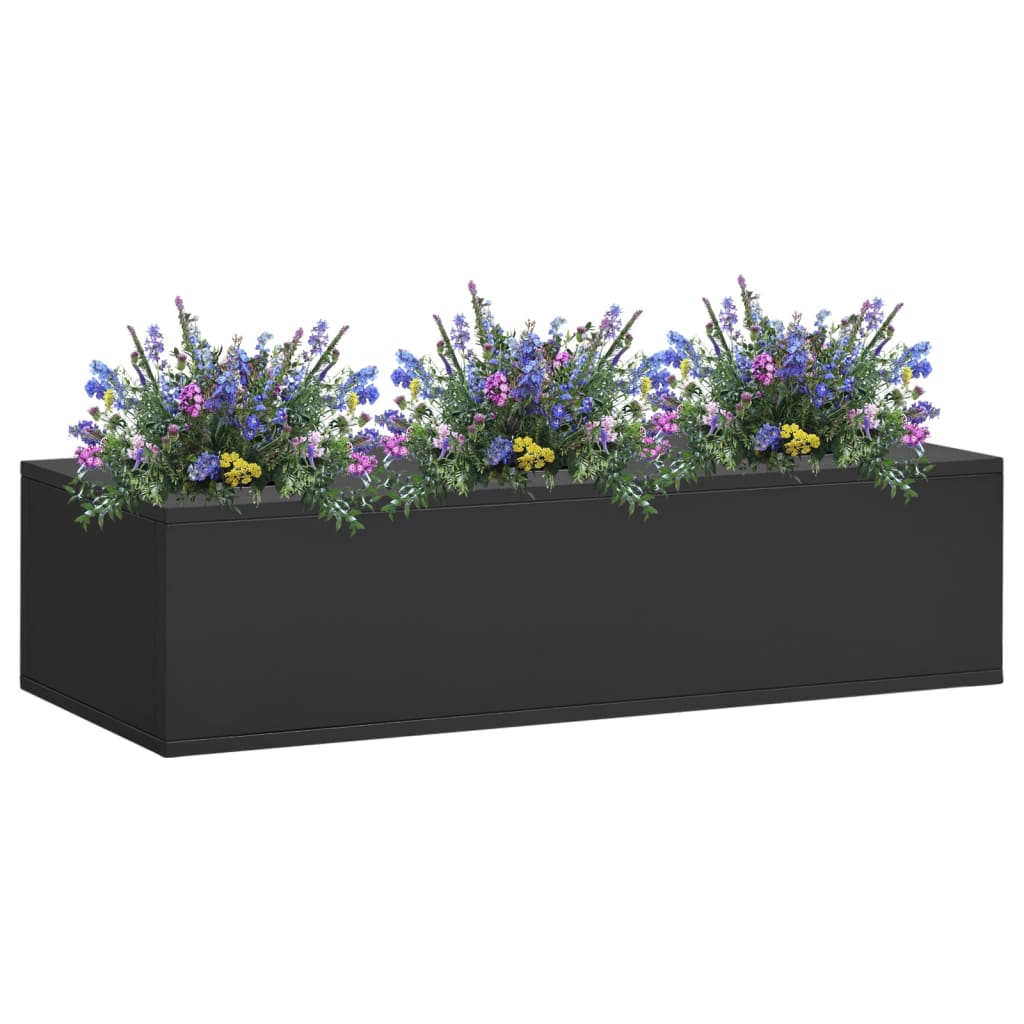 Caja De Flores De Oficina De Acero Gris Antracita 90x40x23 Cm_1