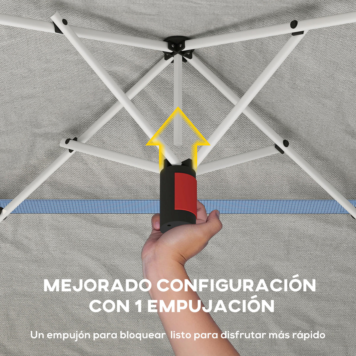 Outsunny Carpa Plegable 3,5x3,5 M Con Doble Techo Altura Ajustable Upf50+ Gris_5