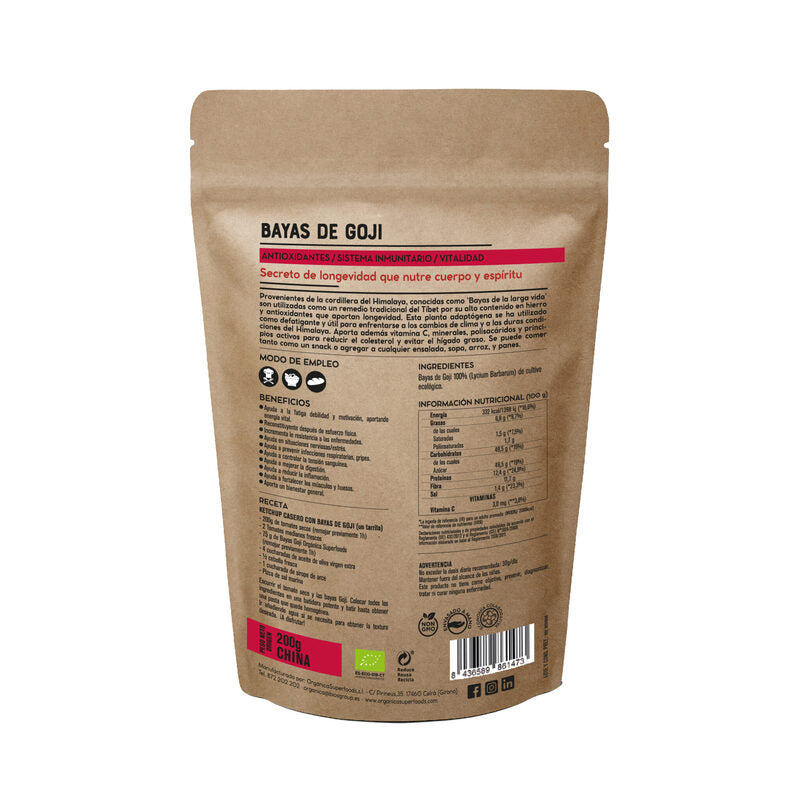 Bayas De Goji Bio Deshidratadas 200g - Orgánica Superfoods_1