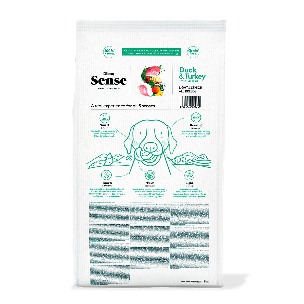 Dibaq Sense Grain Free Pato Y Pavo Light Or Senior 12 Kg_1