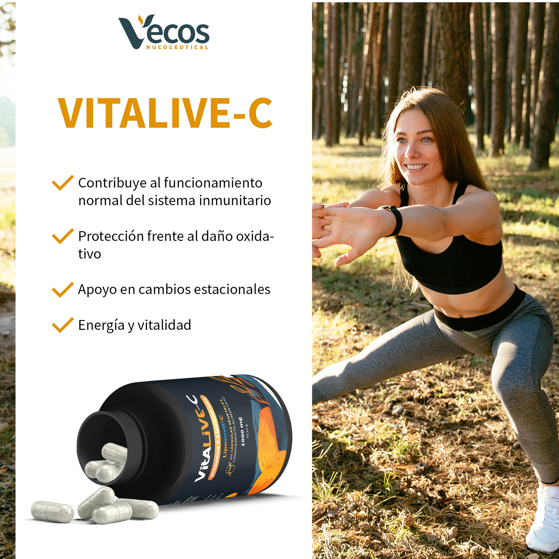 Vitalive-c Vecos 60 Cápsulas | Defensas Y Sistema Inmune | Vitamina C Liposomada 1000 Mg_3