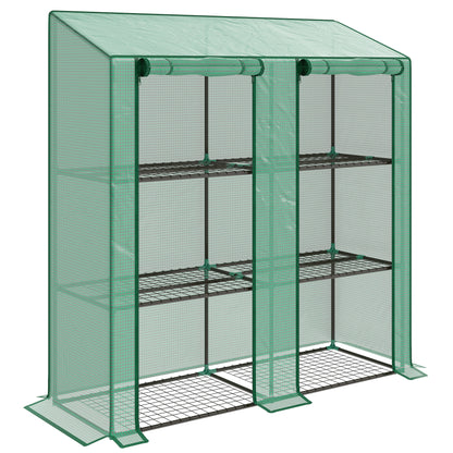 Outsunny Invernadero De Jardín De 3 Niveles 143x46x141/151 Cm Verde_0