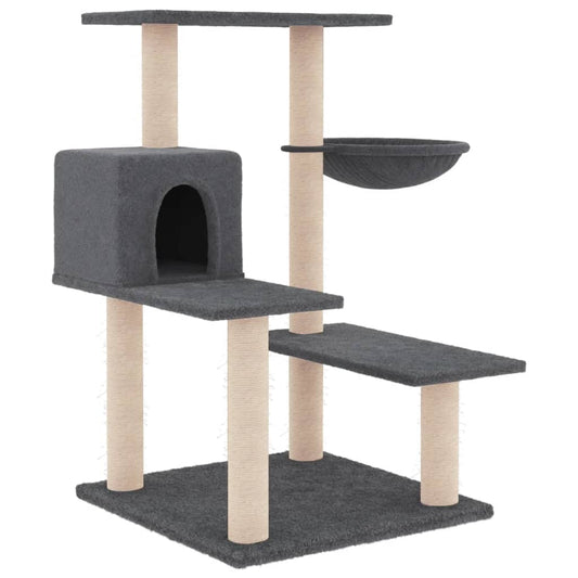 Rascador Para Gatos Con Postes De Sisal Gris Oscuro 82,5 Cm_0