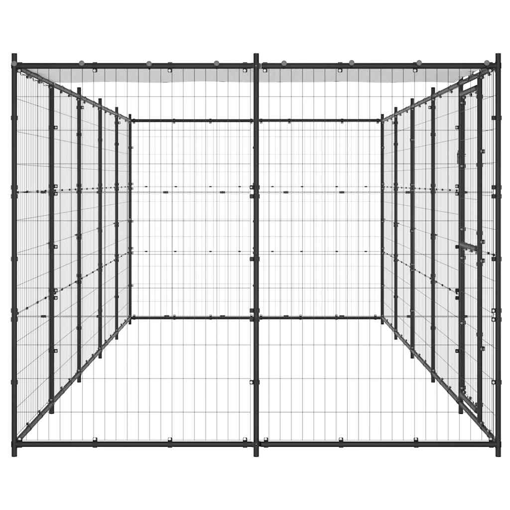 Perrera De Exterior De Acero Con Techo 12,1 M²_4