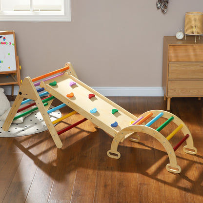 Aiyaplay Triángulo De Escalada De Madera 5 En 1 178x64,5x63 Cm Multicolor_1