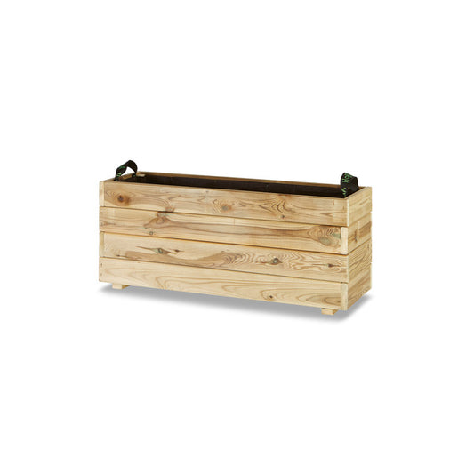 Jardinera Rectangular De Madera Tratada Para Exterior Ghio Hortalia 90x30x40 Cm_0
