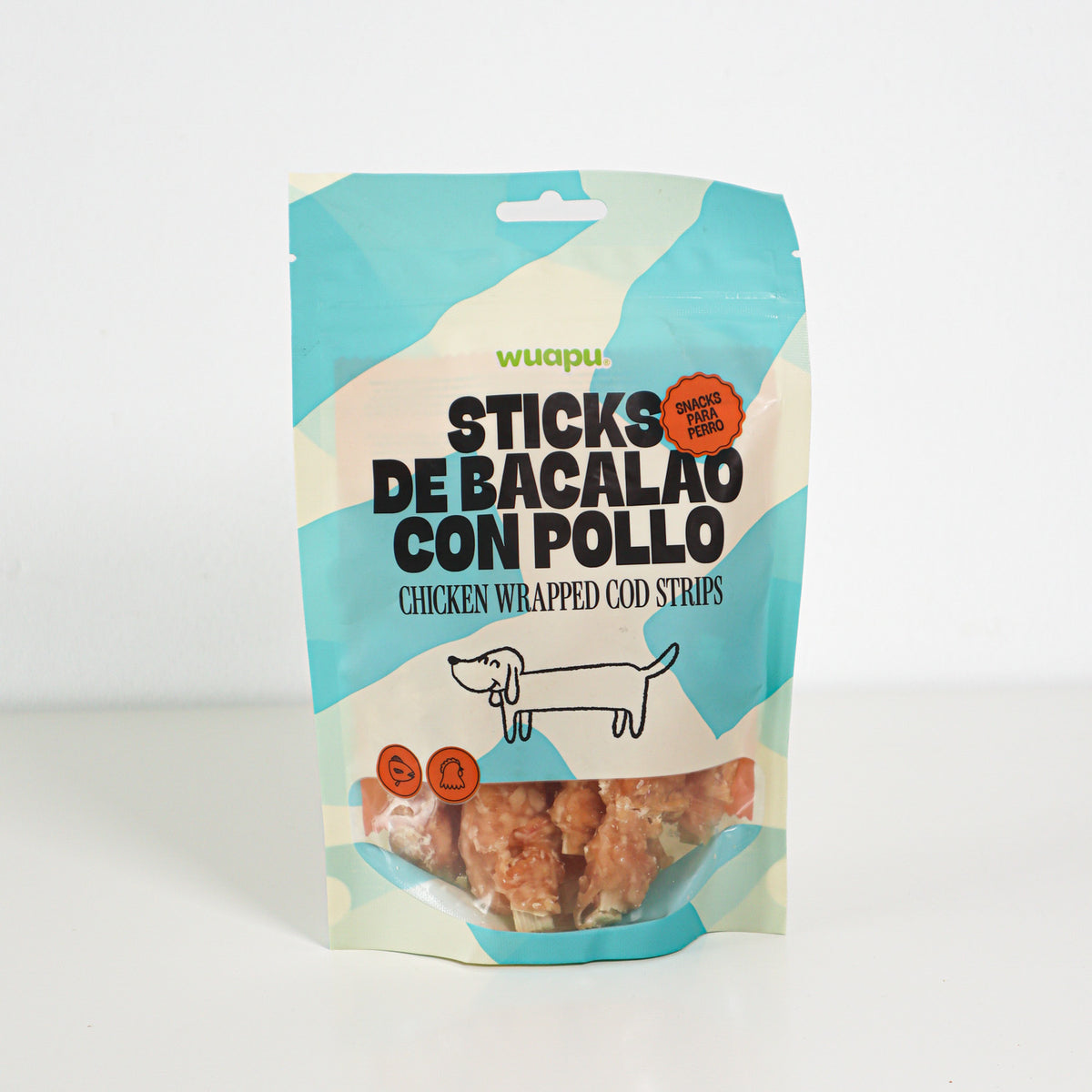 Snack Para Perro En Stick De Bacalao Con Pollo Desecado Wuapu 500gr_2