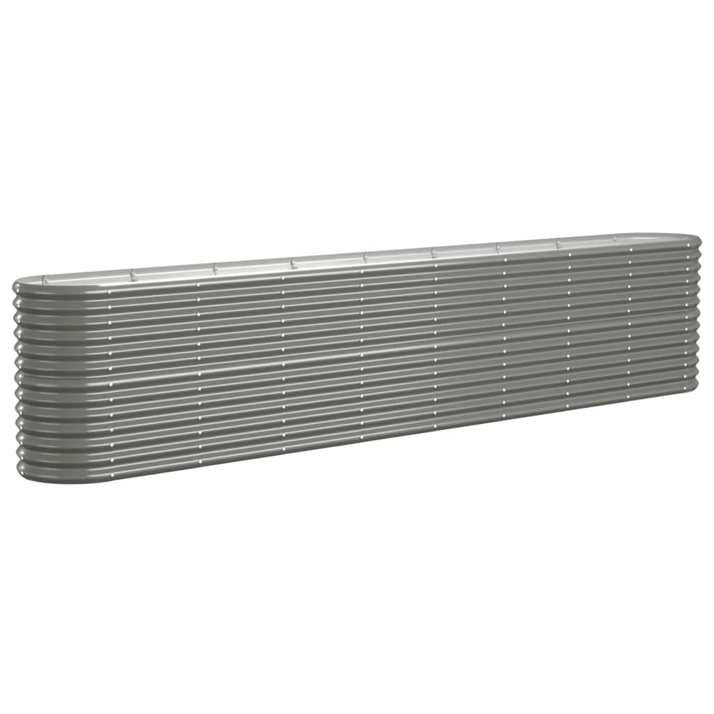 Jardinera Arriate Acero Galvanizado Gris 332x40x68 Cm_0