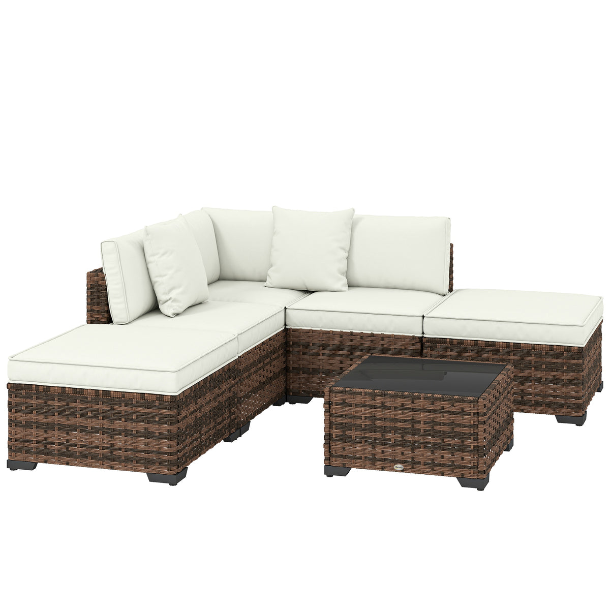 Conjunto De Jardín Outsunny Acero, Pe Marrón 200x200x63 Cm_0