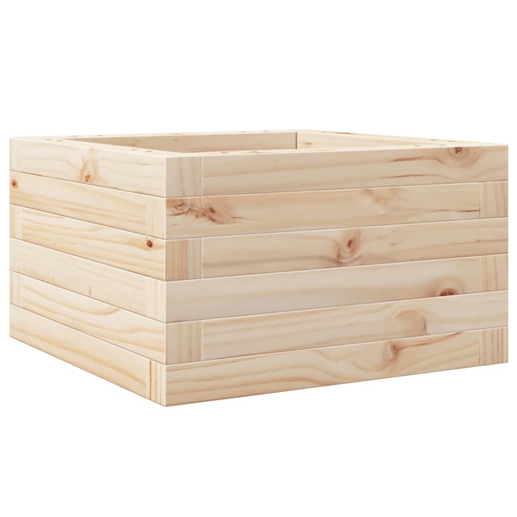 Jardinera De Madera Maciza De Pino 40x40x23 Cm_0