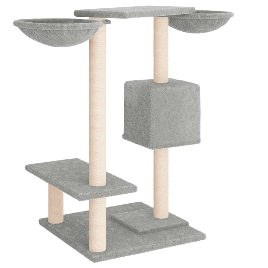 Rascador Para Gatos Con Postes Gris Claro 82 Cm_4
