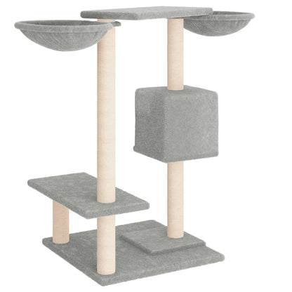 Rascador Para Gatos Con Postes Gris Claro 82 Cm_4