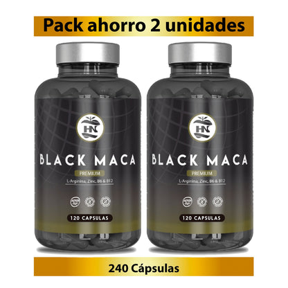 Pack 2 X Black Maca 20:1 Con L-arginina, Zinc Y Vitaminas B6 Y B12 - 2 X 120 Cápsulas Vegetales_0