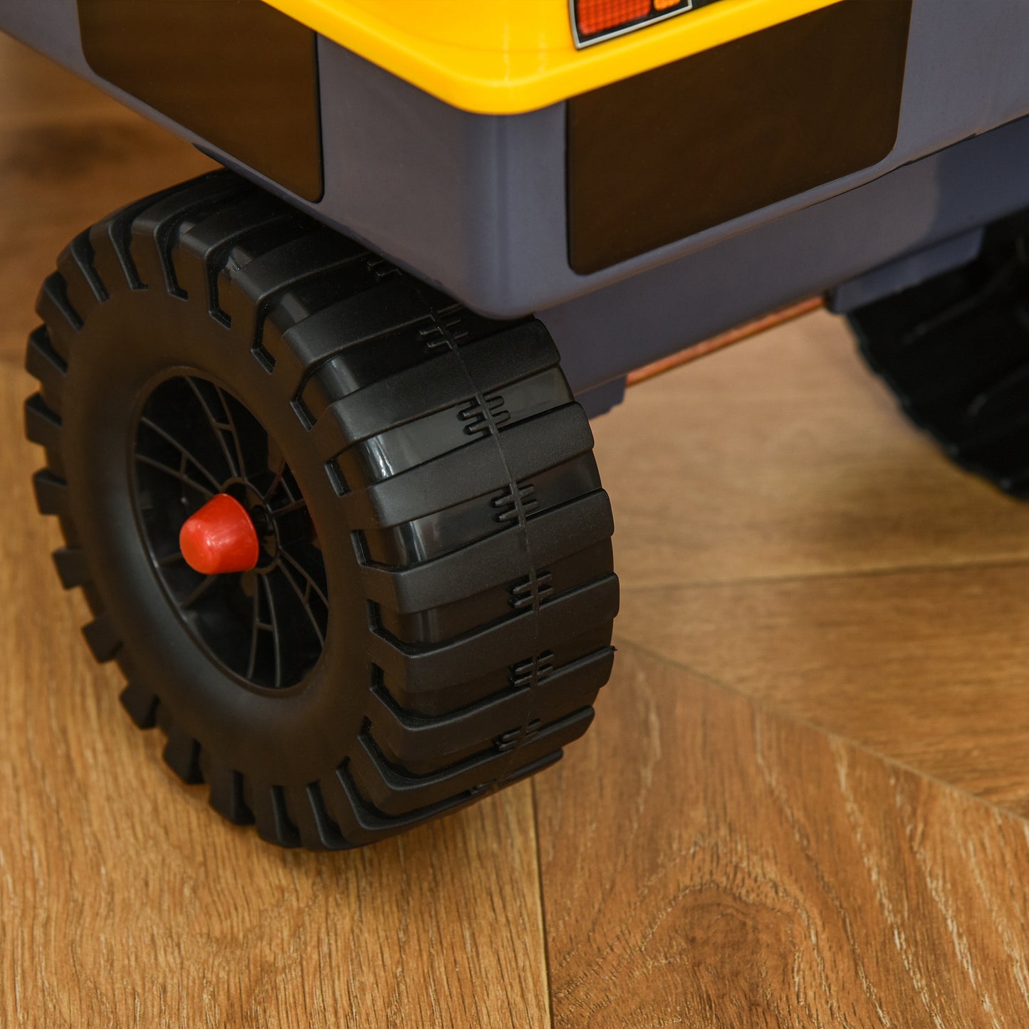 Homcom Tractor Para Niños De 2-3 Años Con Pala Excavadora Luces Música Y Espacio_4