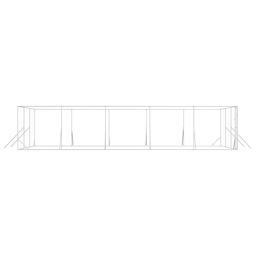 Perrera De Exterior Acero Galvanizado Plateado 6x10x2 M_5