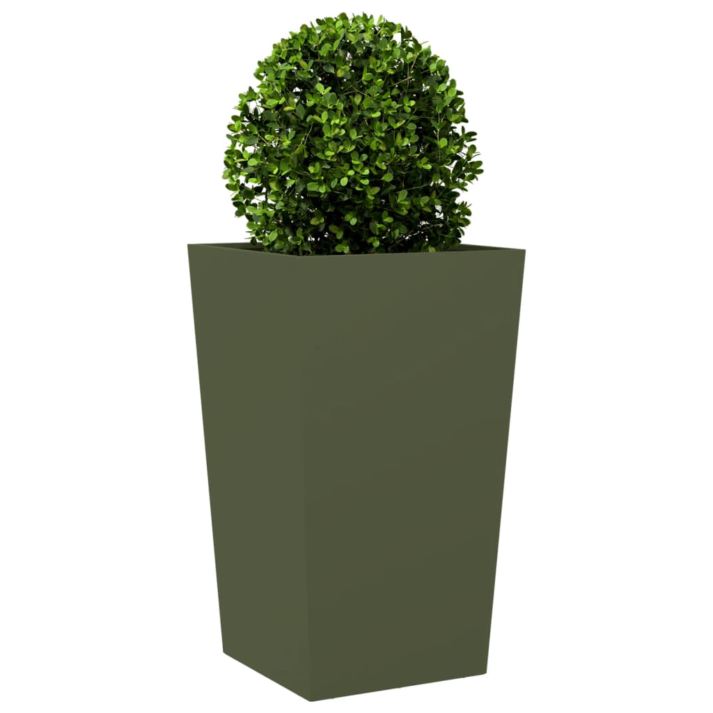 Jardinera De Acero Verde Oliva 45x45x75 Cm_2