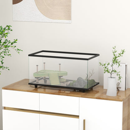 Pawhut Acuario Para Tortugas 50l Con Plataforma Rampa 60x30x32 Cm_1