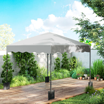 Outsunny Carpa Plegable Pop-up Gazebo 3x3 M Con Protección Uv 50+ Blanco_1