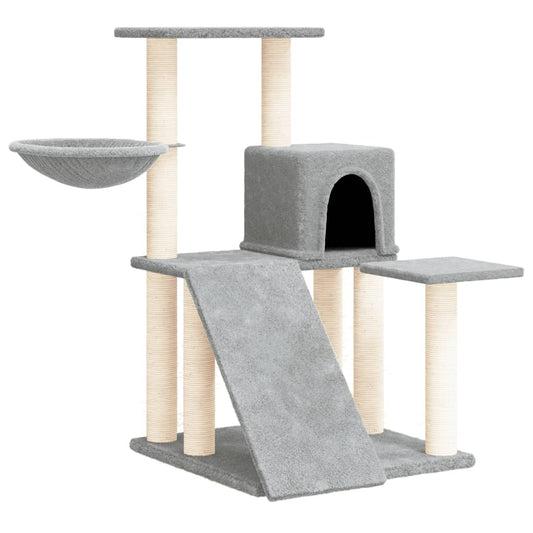 Rascador Para Gatos Con Postes De Sisal Gris Claro 82 Cm_0