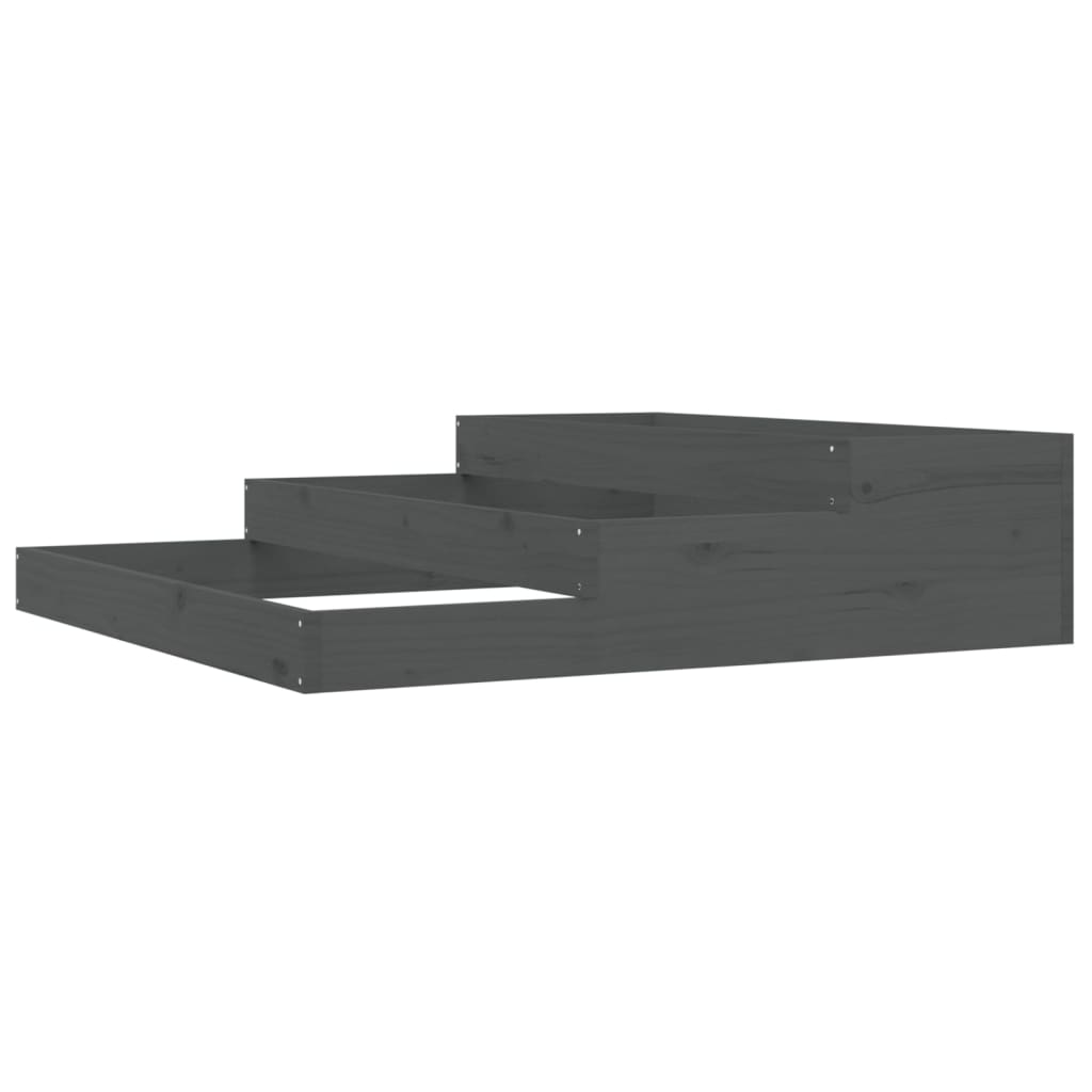 Jardinera De Madera Maciza De Pino Gris 107x107x27 Cm_0