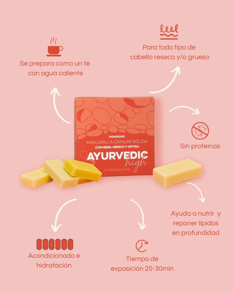 Ayurvedic High Mask - Mascarilla Sólida Hidratante, Grado Emoliente +++ 6 X 15 G Bio Sakure_1
