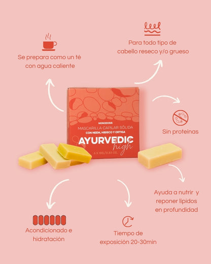 Ayurvedic High Mask - Mascarilla Sólida Hidratante, Grado Emoliente +++ 6 X 15 G Bio Sakure_1