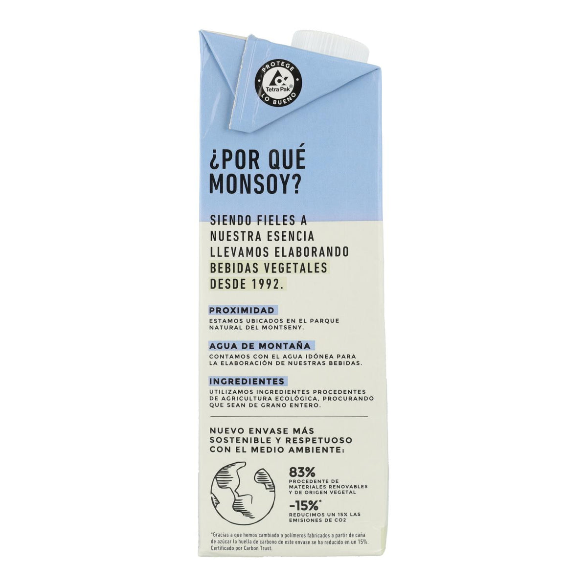 Bebida vegetal de almendra sin azúcares Monsoy 1 L