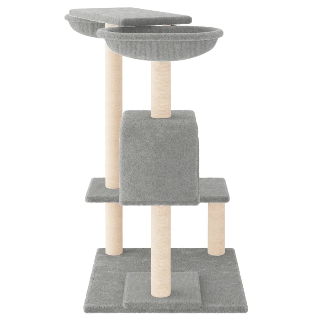 Rascador Para Gatos Con Postes Gris Claro 82 Cm_3