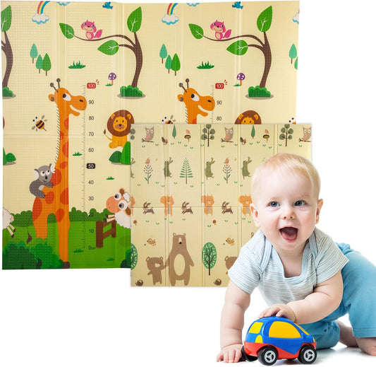 Alfombra Bebe, 1.5cm Grosor, Diseño Infantil, 200 X 180 Cm, Acolchada De Xpe, Reversible_0