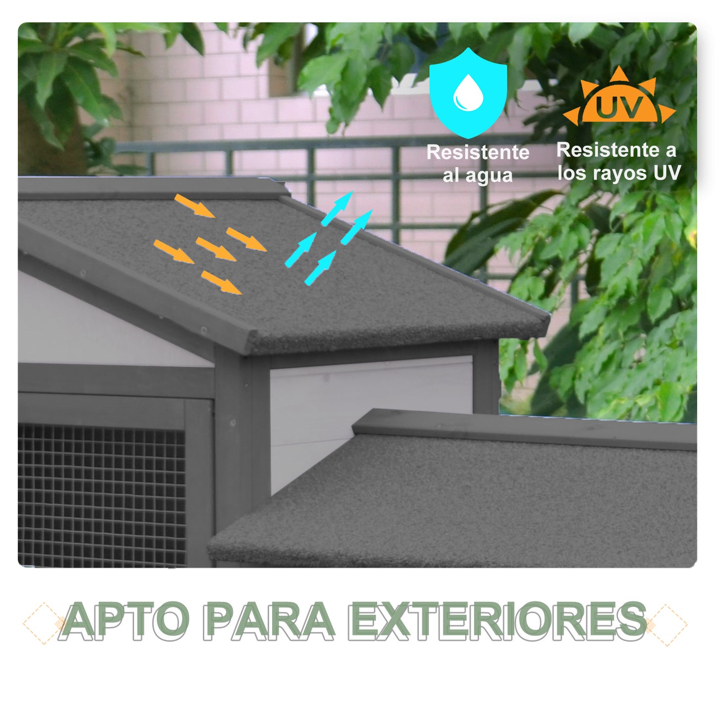 Pawhut Conejera Madera De Exterior Jaula Para Conejo Cobaya Y Animales Pequeños_5