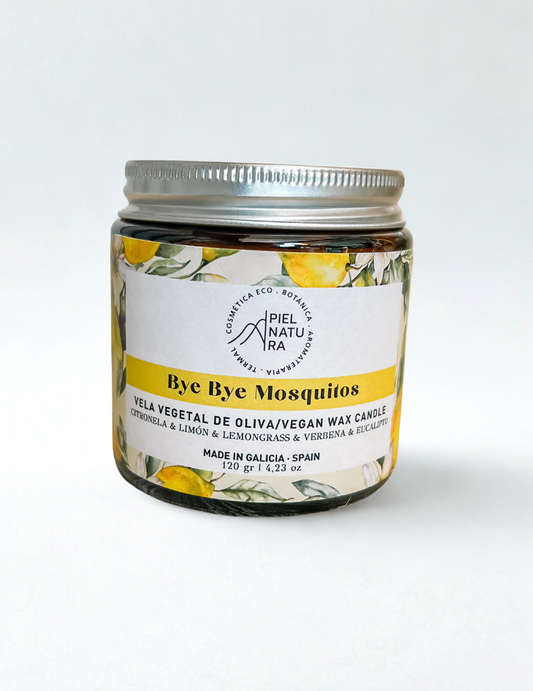 Vela Natural Antimosquitos Citronela Bye Bye Mosquitos Piel Natura 120 G_0