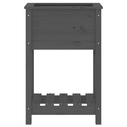 Jardinera De Madera Maciza De Pino Gris 54x34,5x81 Cm_4