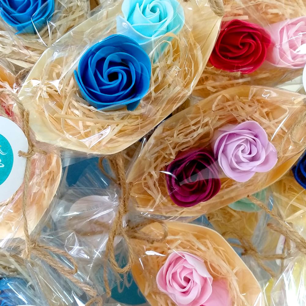 10 Barcas Con Flores Para Regalo Invitados (azul) - Rosas De Jabón Para Baño Aromático. Detalle Original Para Eventos_4