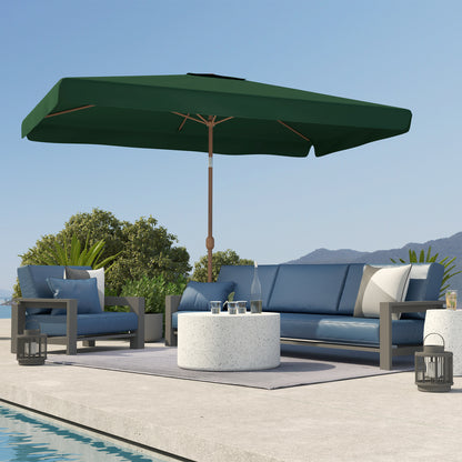 Outsunny Sombrilla De Terraza Exterior 300x200 Cm Con Ángulo Ajustable Verde_3