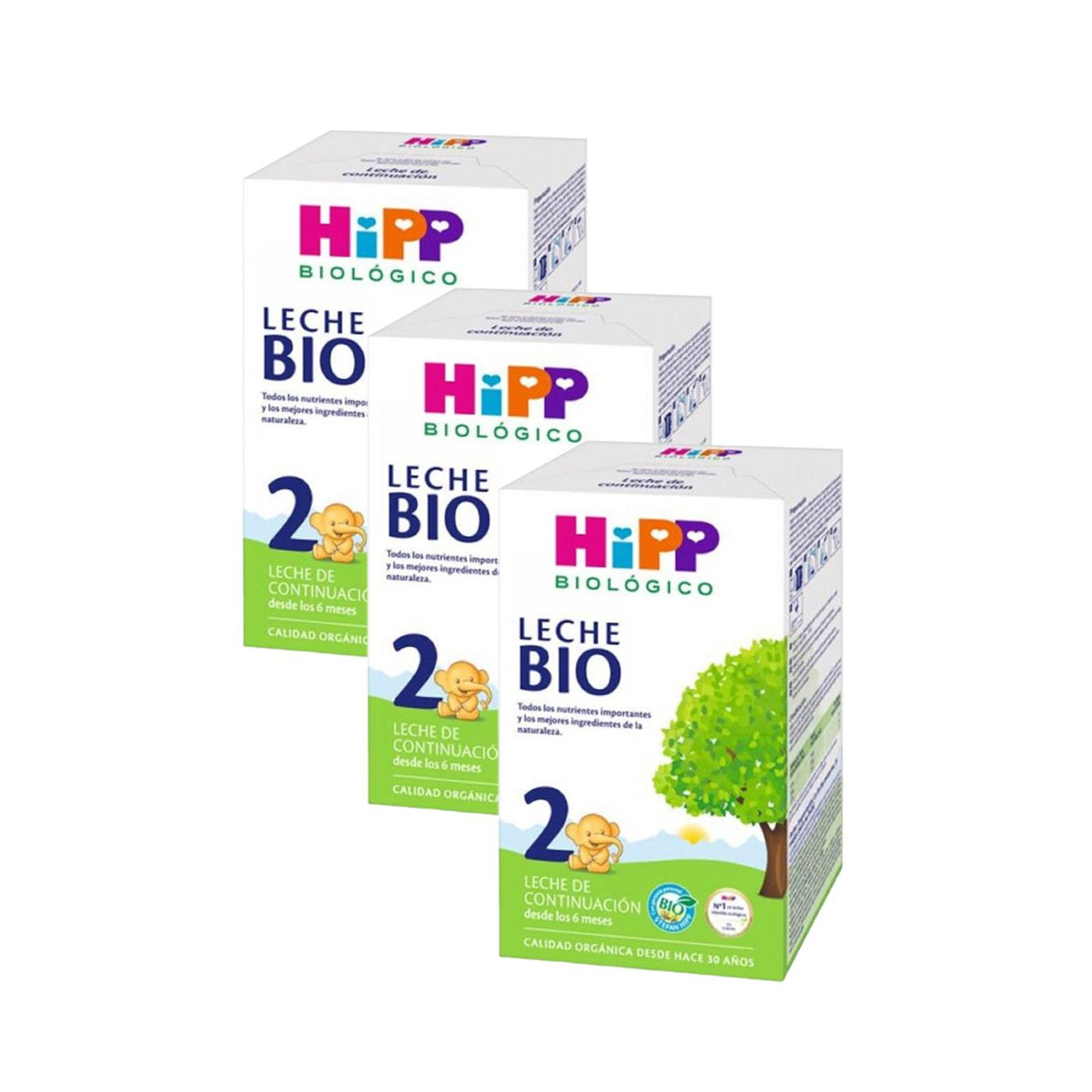Pack 3x Leche Biológica Continuación 2 ( 6 Meses ) Ecológica HiPP, 600 g