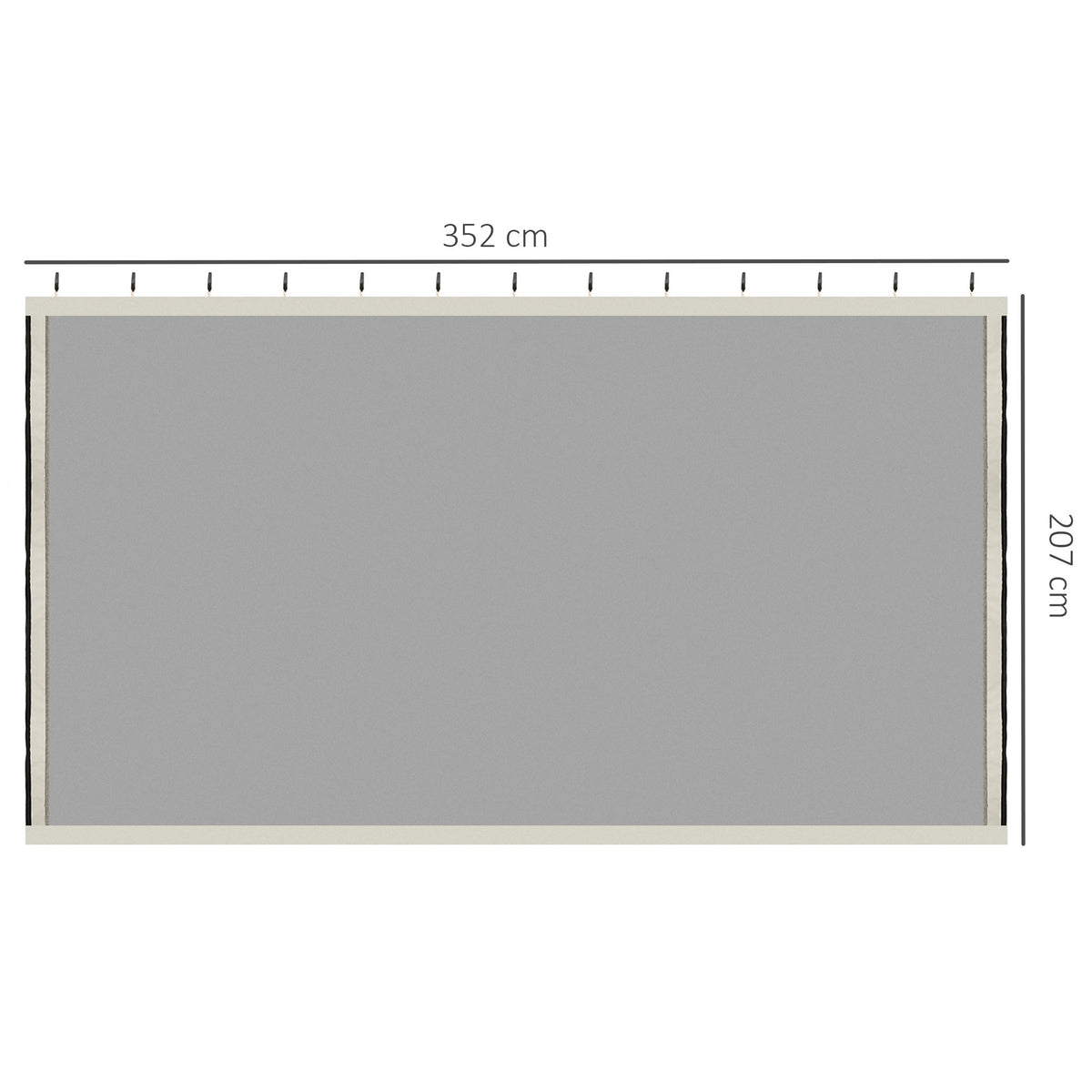 4 Paneles Laterales De Mosquitera Para Carpa Outsunny Negro 352x207cm_2