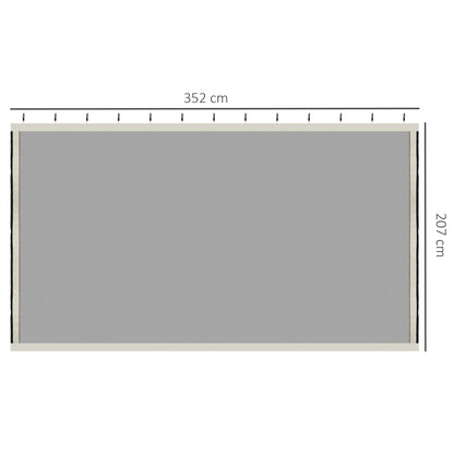 4 Paneles Laterales De Mosquitera Para Carpa Outsunny Negro 352x207cm_2