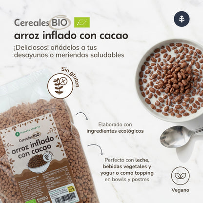 Arroz inflado con cacao Sin Gluten ECO Planeta Huerto 200 g