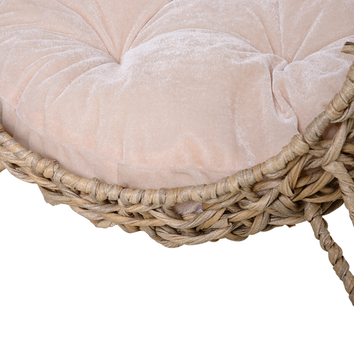 Pawhut Cueva De Ratán Con Cojín Para Gatos Base Elevada Con 3 Patas Φ52x58 Cm_3